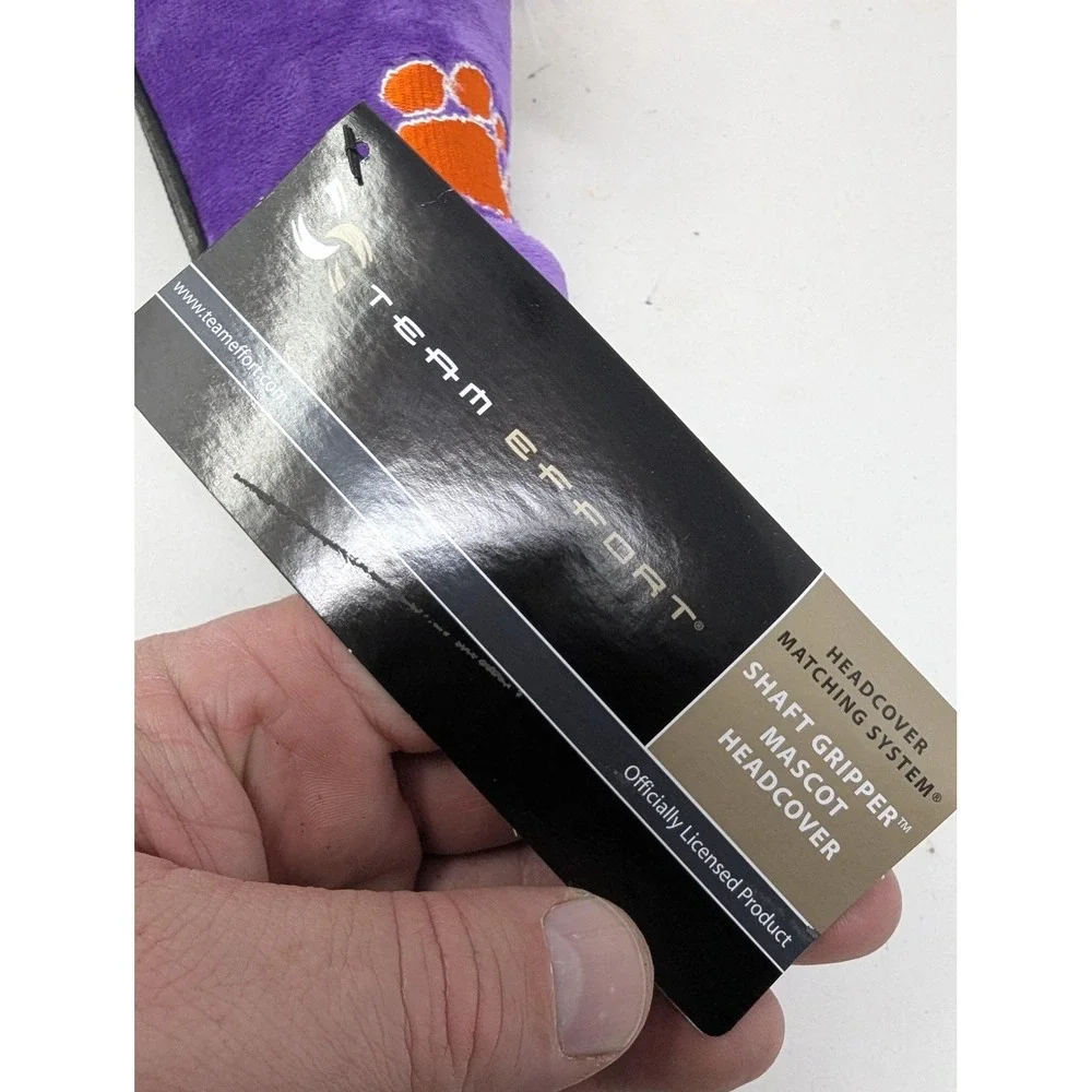 Clemson Tigers Mascot Golf Driver Club Headcover NCAA Golf Shaft Gripper Purple
